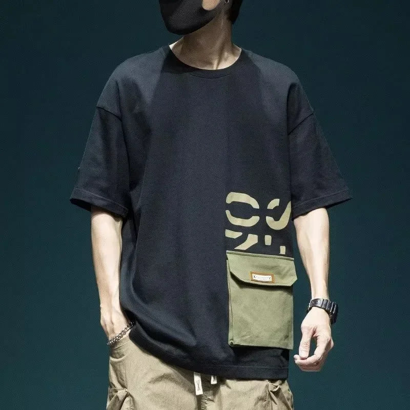 Summer Men's Short Sleeve Letter Printed T-shirt