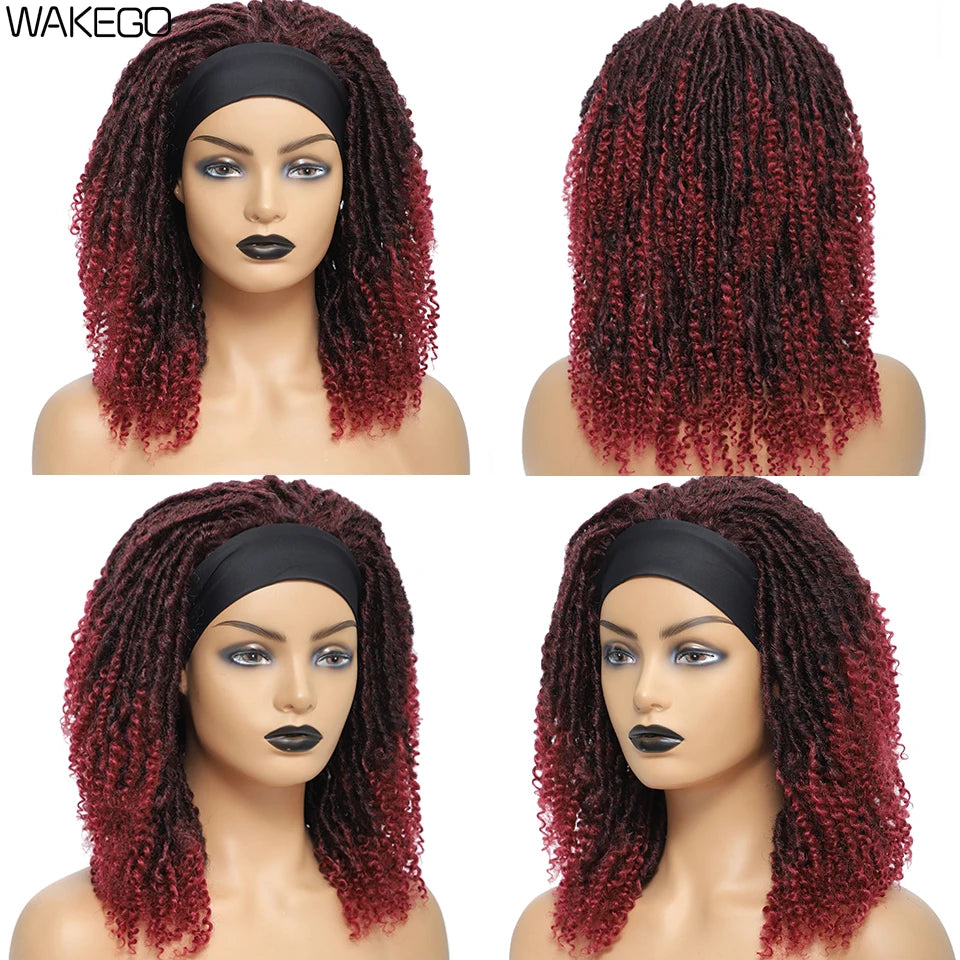 Short Dreadlock Curly Headband Wig