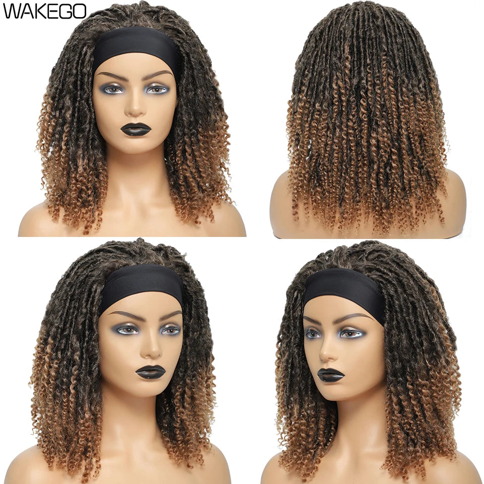 Short Dreadlock Curly Headband Wig