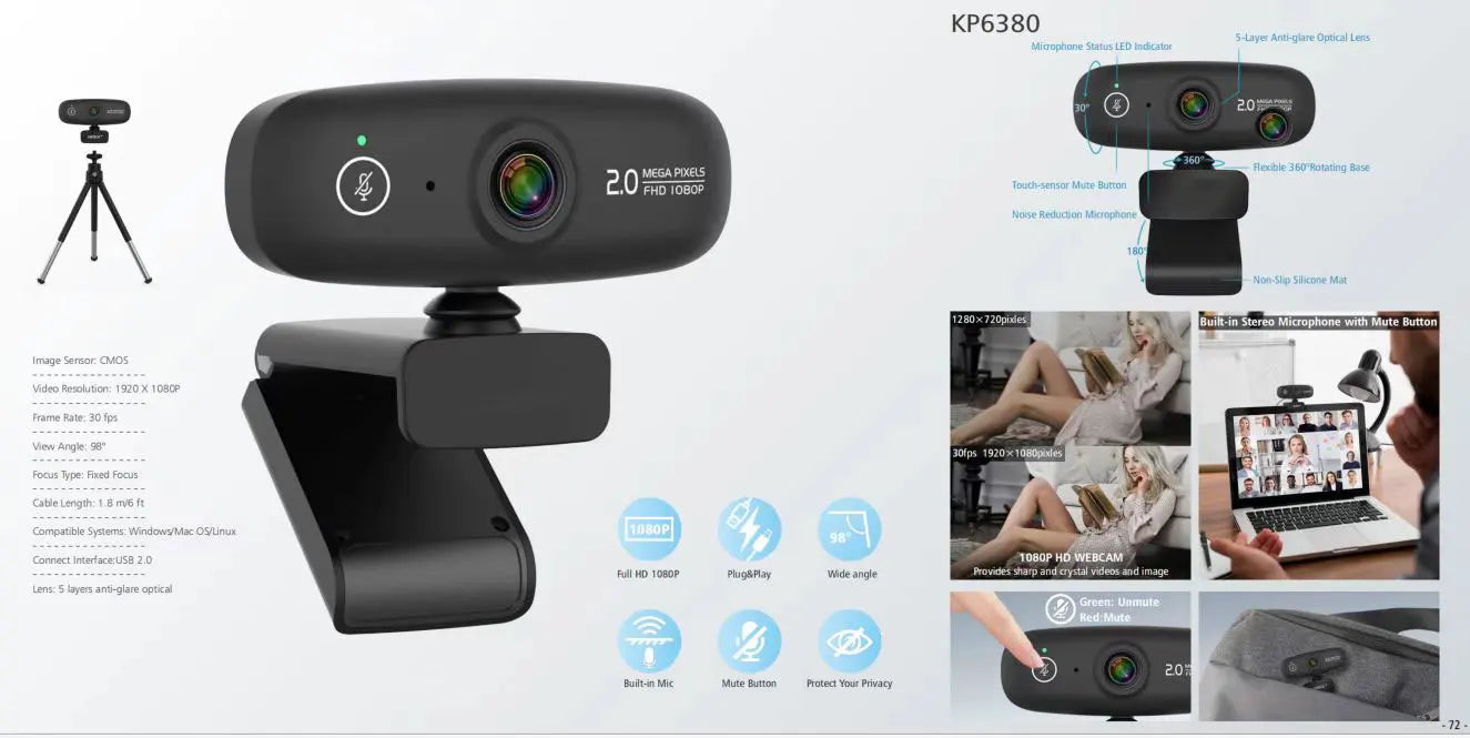 4K Webcam 1080P 2K Full HD Web Camera With Microphone