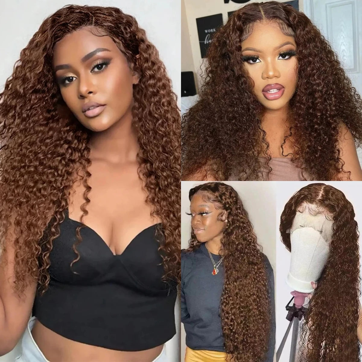 13x4 Chocolate Brown Deep Wave Human Hair Lace