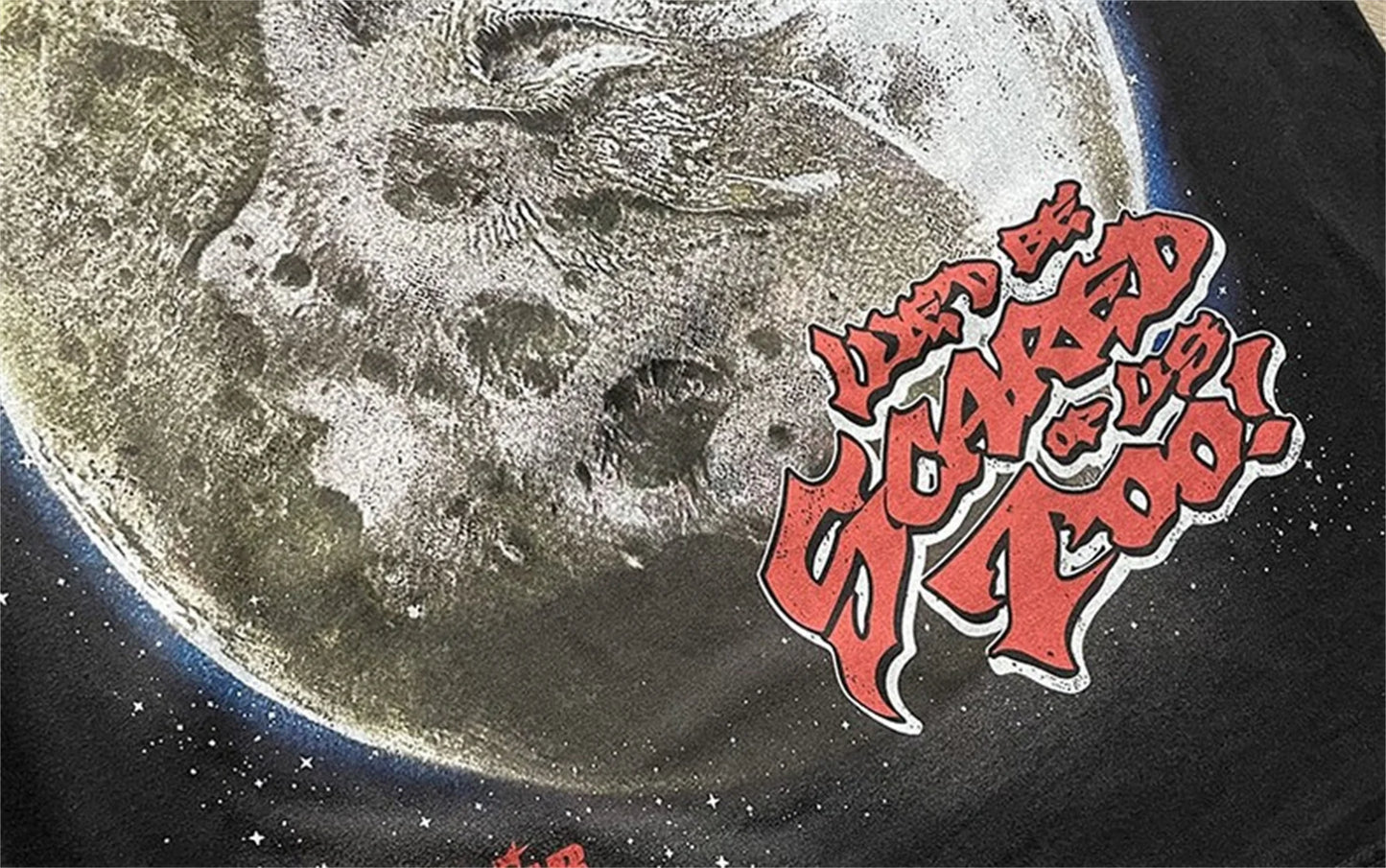Vintage 24AW HS Brand Fashion  Full Moon Tee Wolf