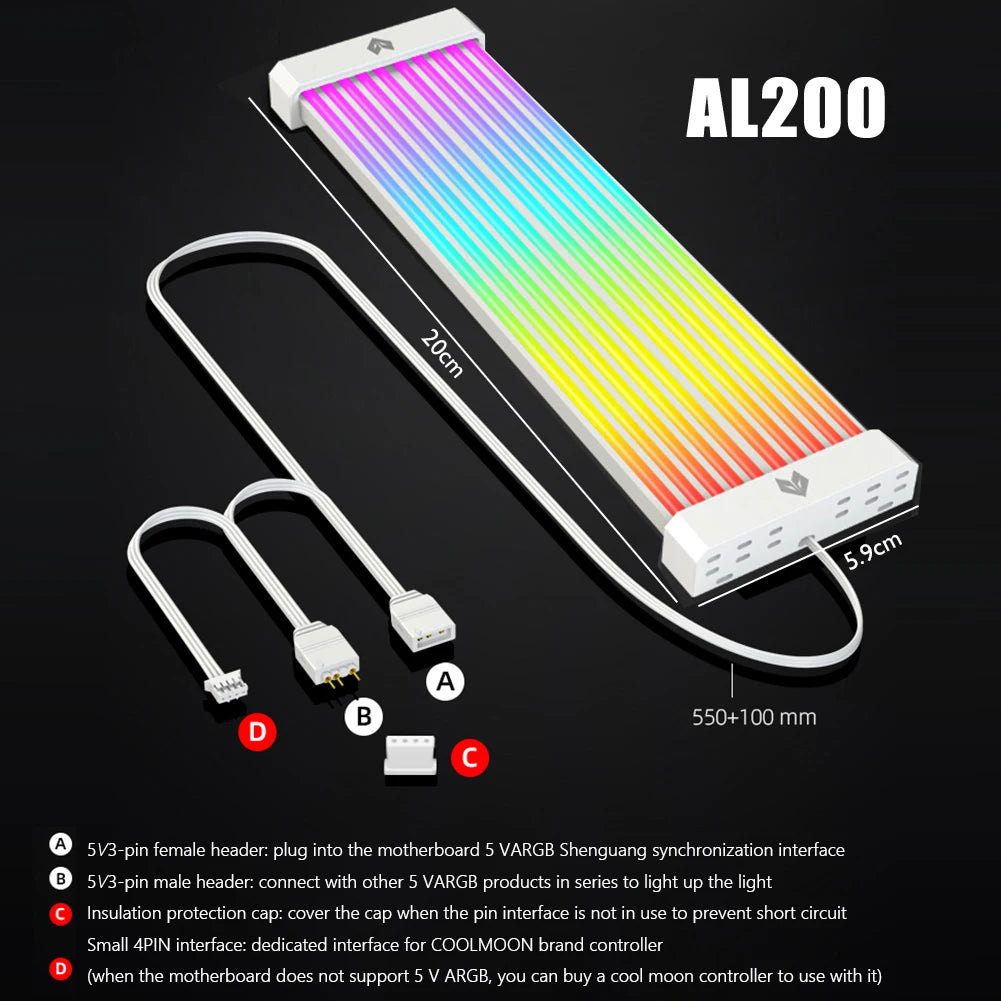 COOLMOON AOSOR ARGB  LED Light Strip for 24PIN Motherboard