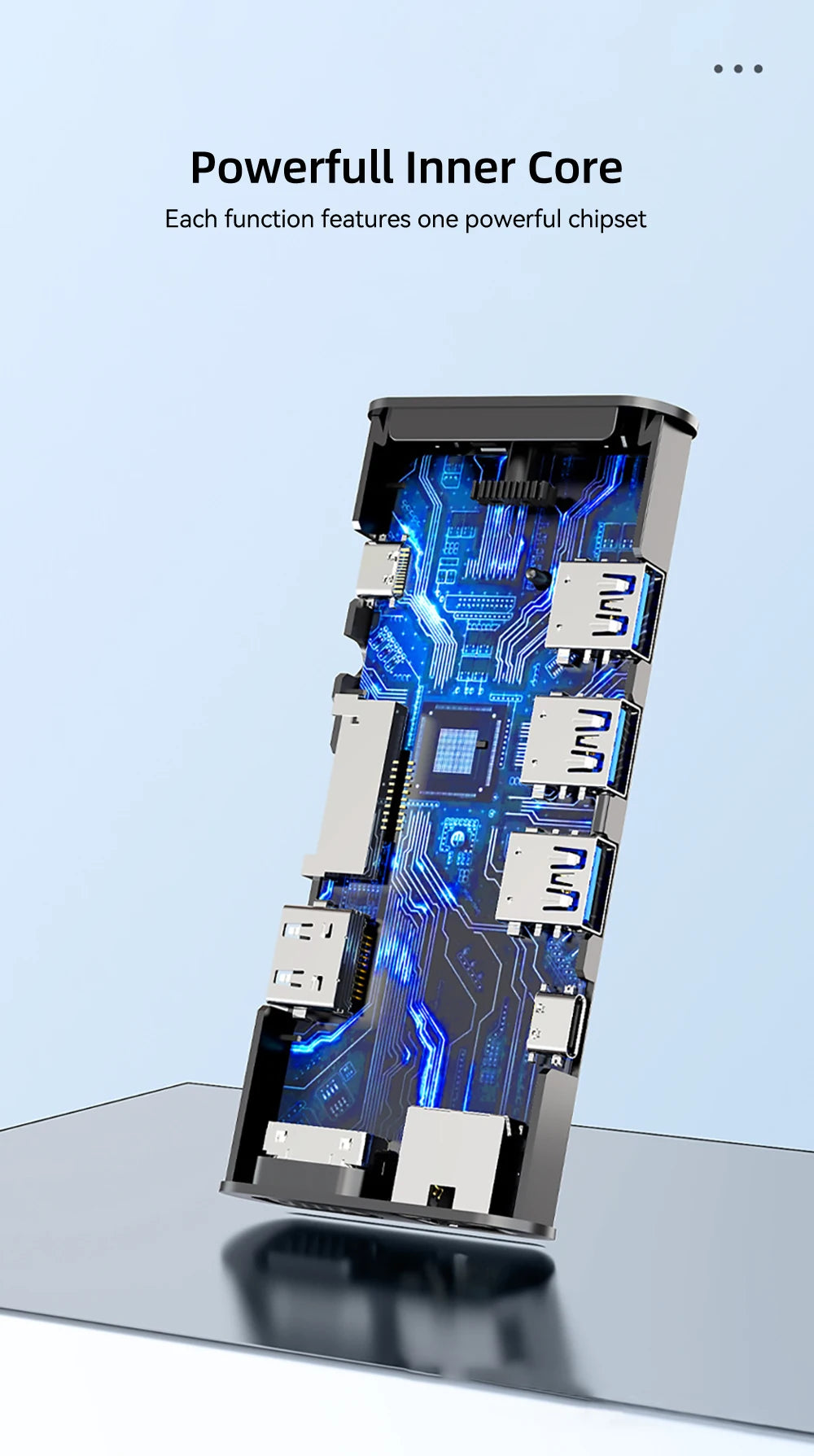 11 in 1 USB C HUB Type C to 4K HDMI-compatible USB 3.0 A