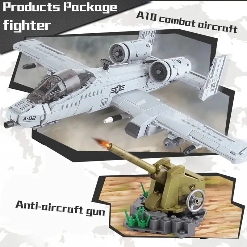 Warthog Plane Fighter Jet Building Blocks Set Air Force Airplane